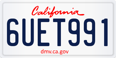 CA license plate 6UET991
