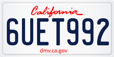 CA license plate 6UET992