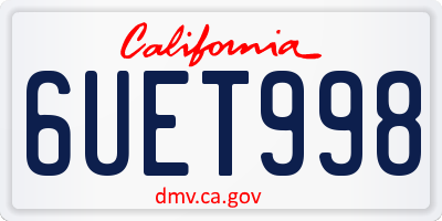 CA license plate 6UET998