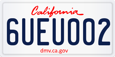 CA license plate 6UEU002
