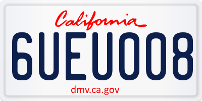 CA license plate 6UEU008