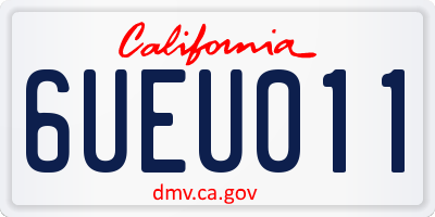 CA license plate 6UEU011