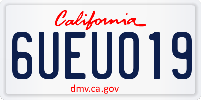 CA license plate 6UEU019