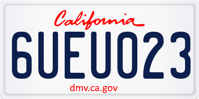 CA license plate 6UEU023