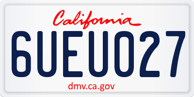 CA license plate 6UEU027
