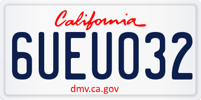 CA license plate 6UEU032