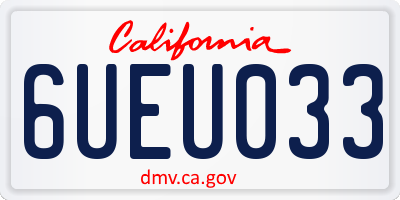 CA license plate 6UEU033