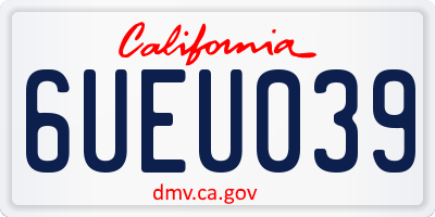 CA license plate 6UEU039