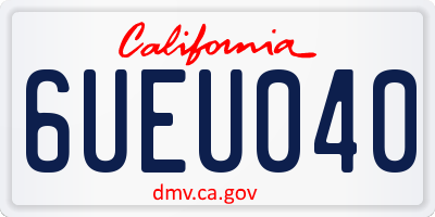 CA license plate 6UEU040