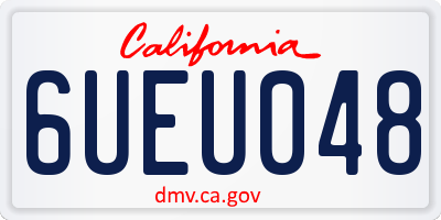 CA license plate 6UEU048