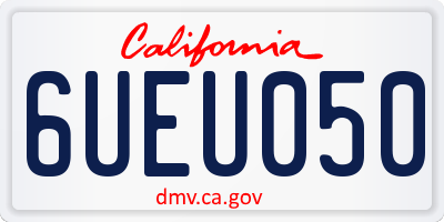 CA license plate 6UEU050