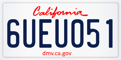 CA license plate 6UEU051