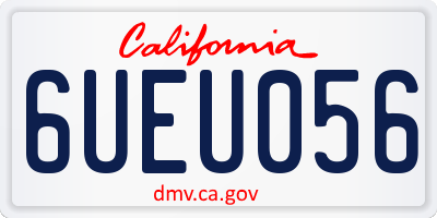 CA license plate 6UEU056