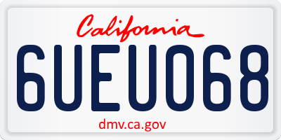 CA license plate 6UEU068