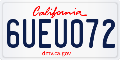CA license plate 6UEU072
