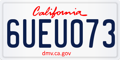 CA license plate 6UEU073