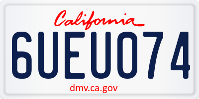 CA license plate 6UEU074