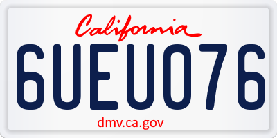 CA license plate 6UEU076