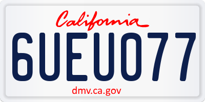 CA license plate 6UEU077