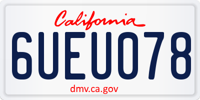 CA license plate 6UEU078