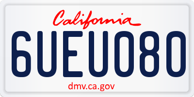 CA license plate 6UEU080