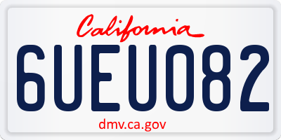 CA license plate 6UEU082