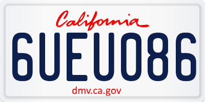 CA license plate 6UEU086