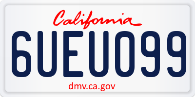 CA license plate 6UEU099