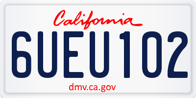 CA license plate 6UEU102