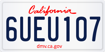 CA license plate 6UEU107