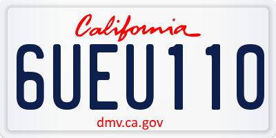 CA license plate 6UEU110