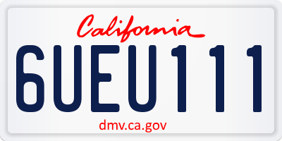 CA license plate 6UEU111