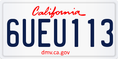 CA license plate 6UEU113