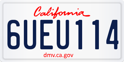 CA license plate 6UEU114
