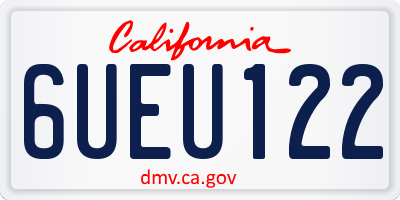 CA license plate 6UEU122