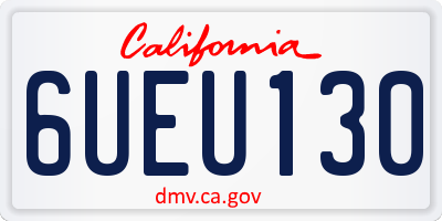 CA license plate 6UEU130