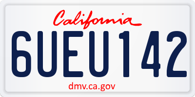 CA license plate 6UEU142