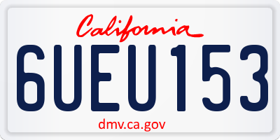 CA license plate 6UEU153