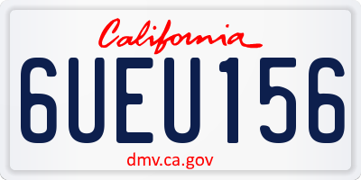 CA license plate 6UEU156