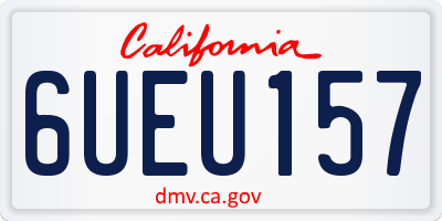CA license plate 6UEU157