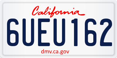 CA license plate 6UEU162