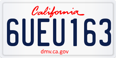 CA license plate 6UEU163