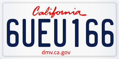 CA license plate 6UEU166