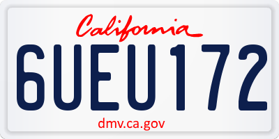 CA license plate 6UEU172