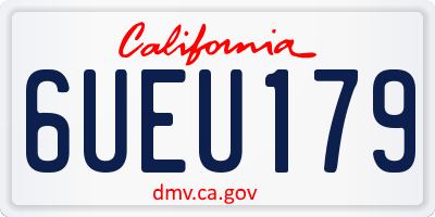 CA license plate 6UEU179