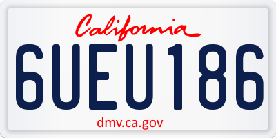 CA license plate 6UEU186