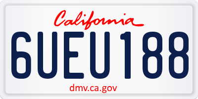 CA license plate 6UEU188