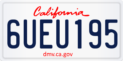 CA license plate 6UEU195