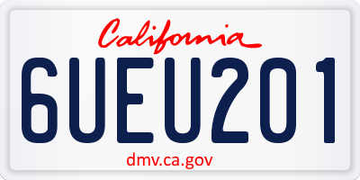 CA license plate 6UEU201