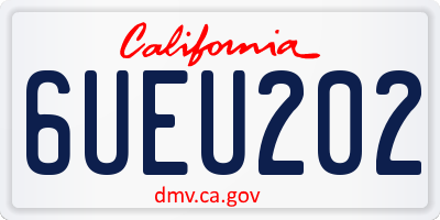 CA license plate 6UEU202
